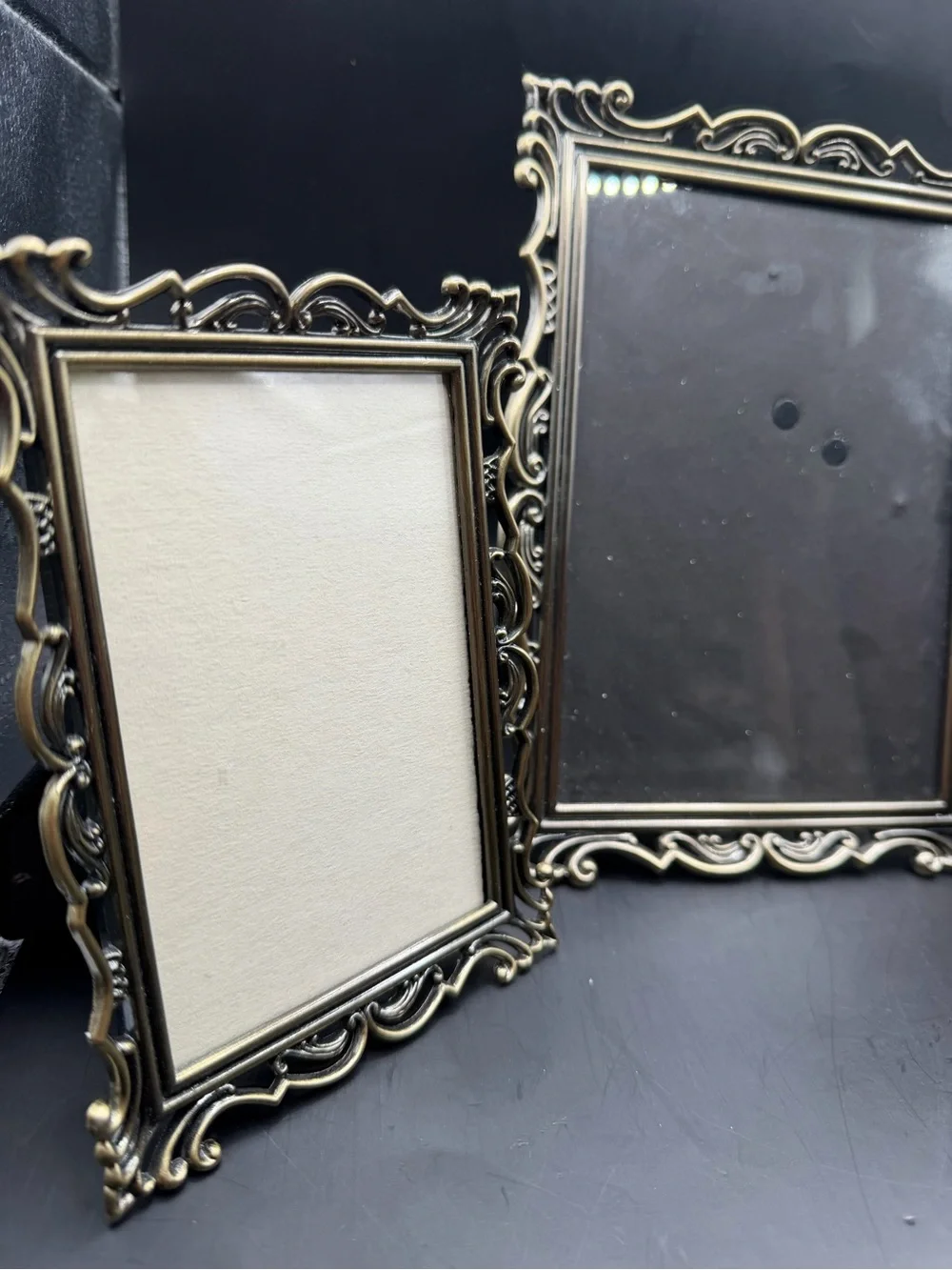 Vintage Ornate Brass Tone Picture Frame Set of 3 Victorian Style